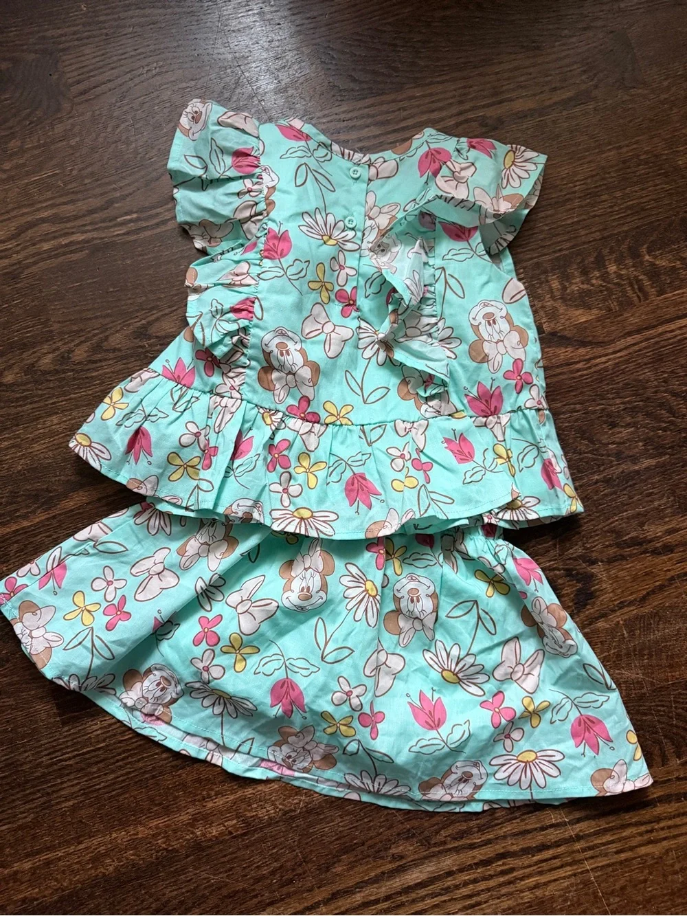 Disney Minnie Mouse Toddler Girls Floral Ruffle Top & Skort Set - 2T